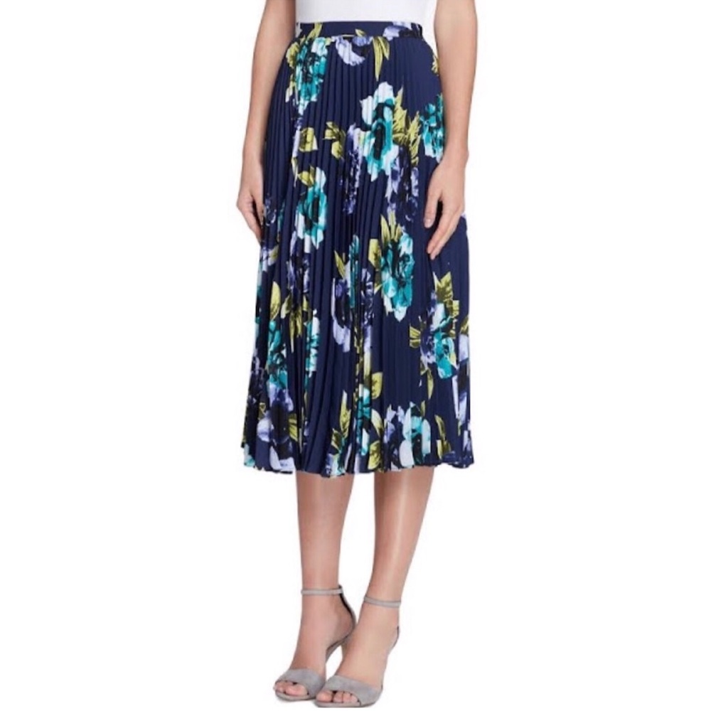 Tahari Pleated Floral Skirt